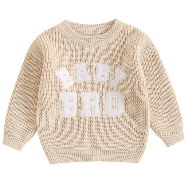 Oversized cream knit jumper for baby