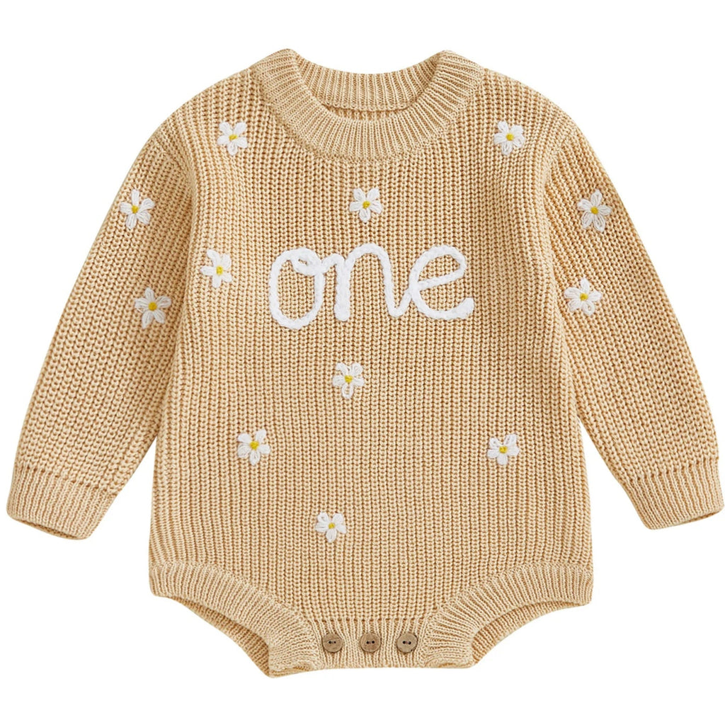 Soft cream romper for baby’s first birthday – Little Eedie