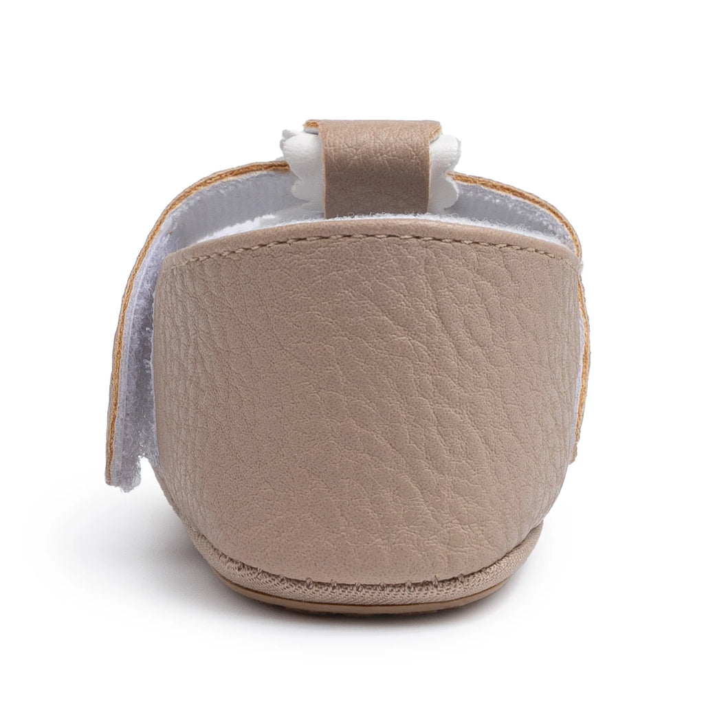 Soft sole baby shoes in neutral beige