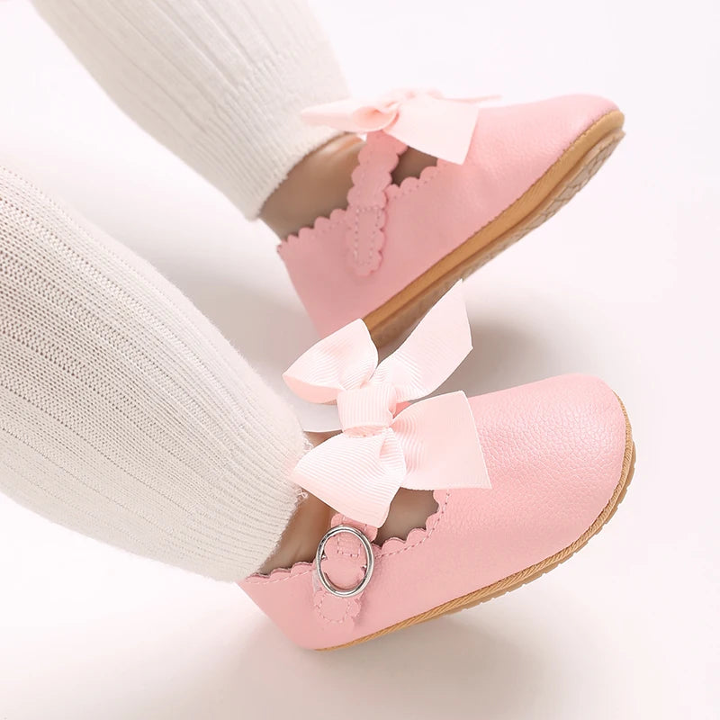 Stylish baby shoes with firm soles – Pink Mary Jane