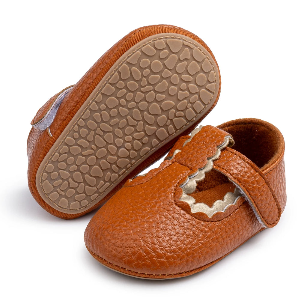 Tan T-Bar Baby Girl Shoes – Little Eedie