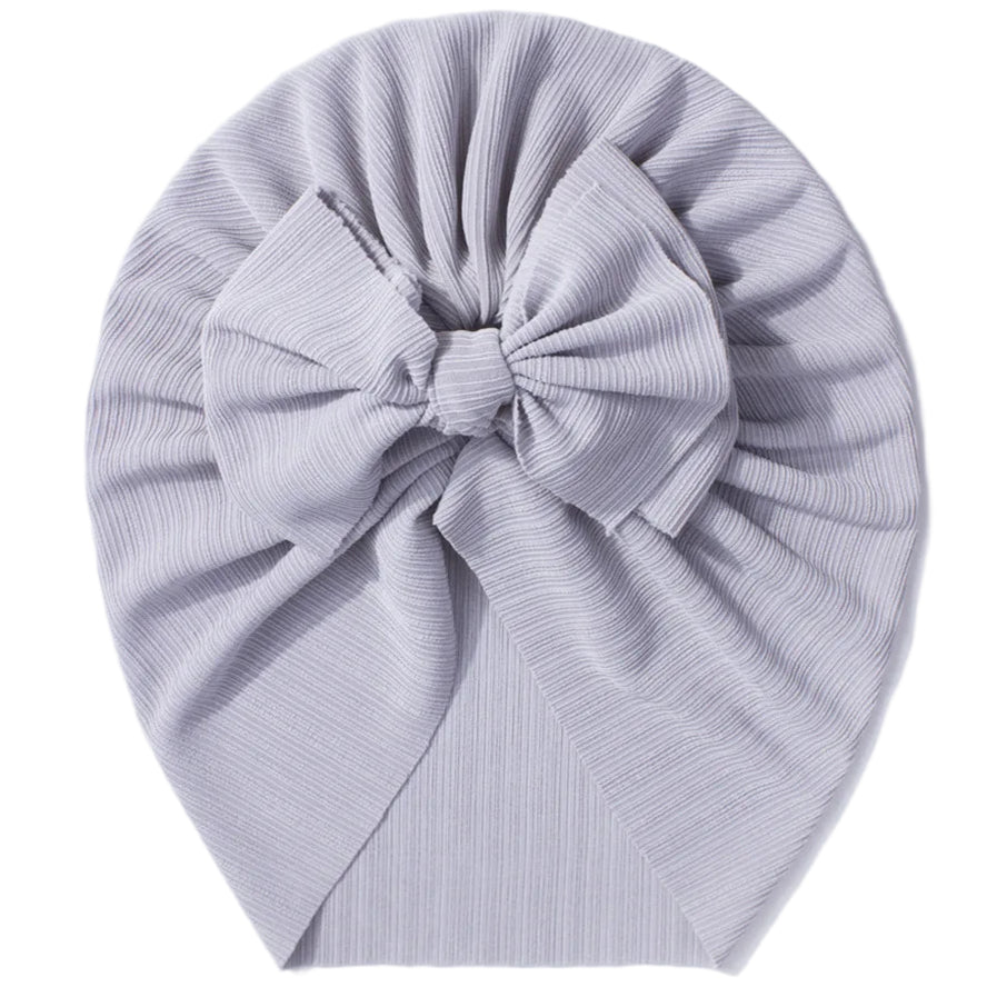 Soft Grey turban with large bow