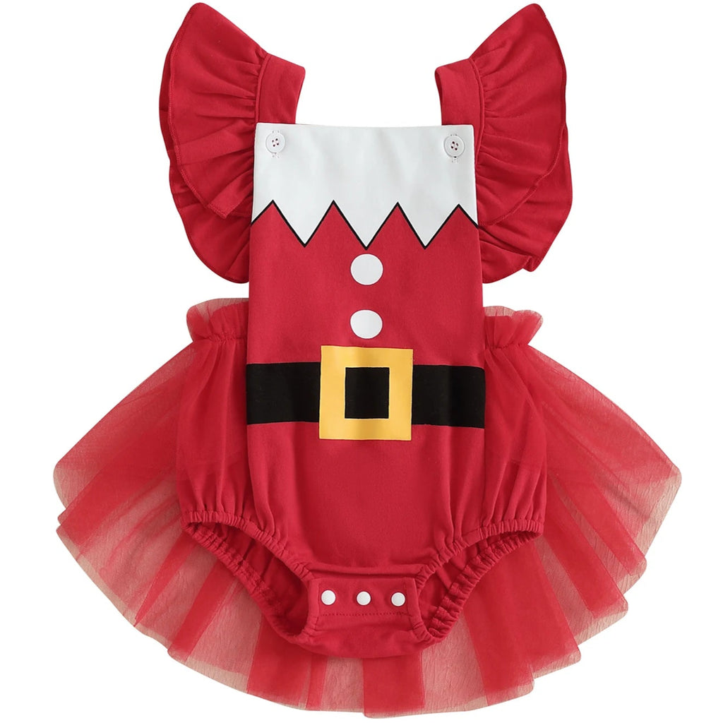 cute santa romper for christmas photos baby girl