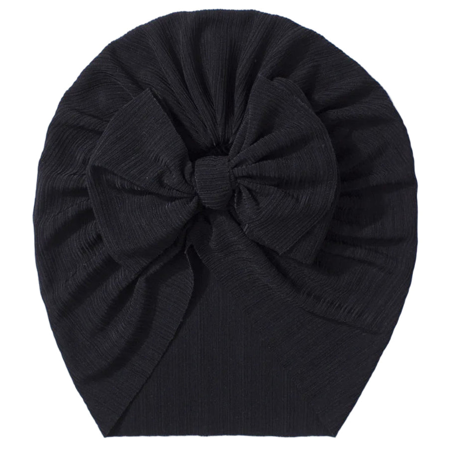 Black baby girl turban with matte bow
