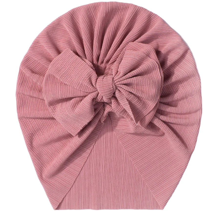 Baby girl headwrap in dusty rose pink