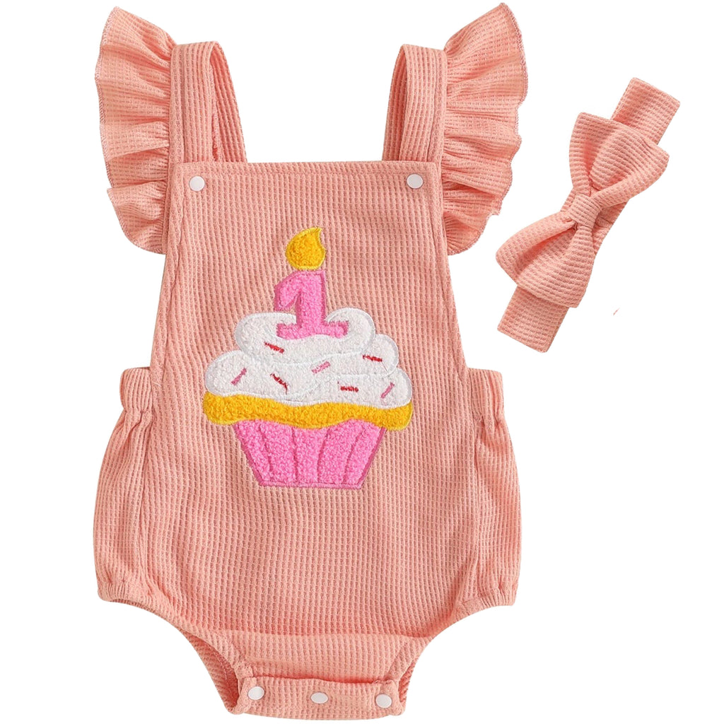 Orange baby outfit for cake smash photoshoot