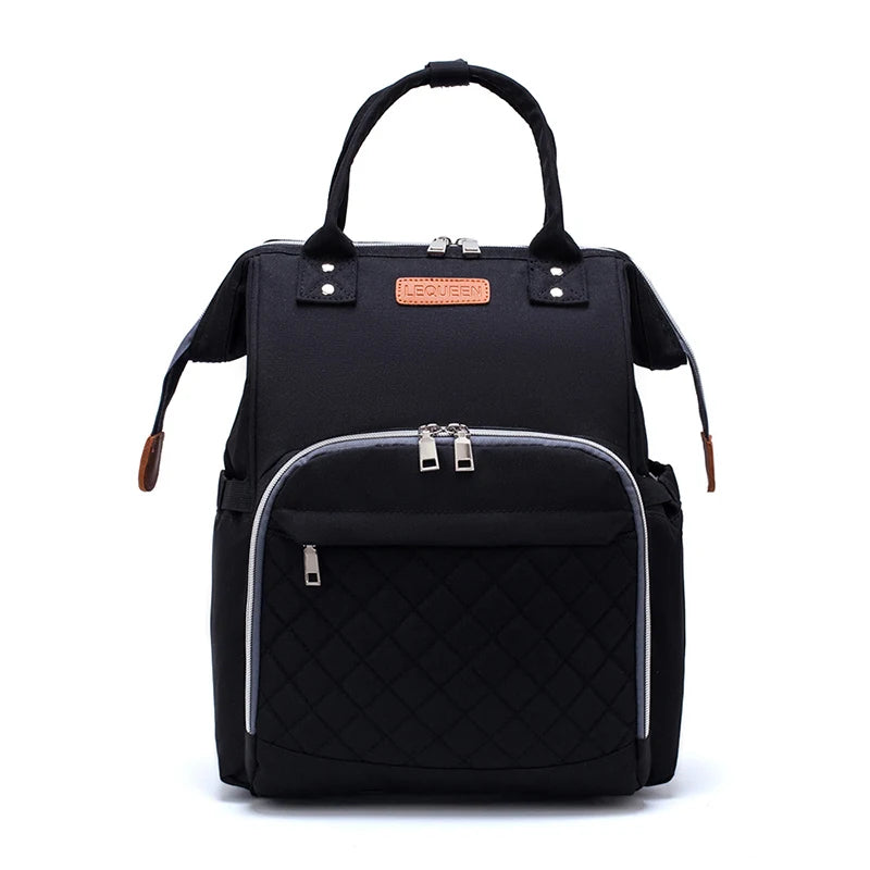 Black LeQueen nappy bag backpack for Australian mums