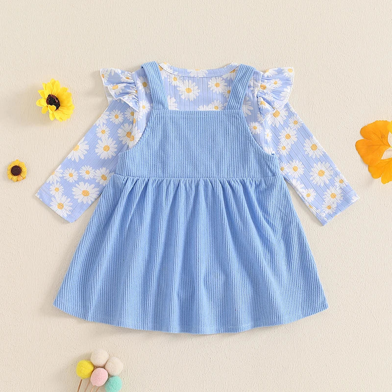 blue corduroy pinafore baby dress