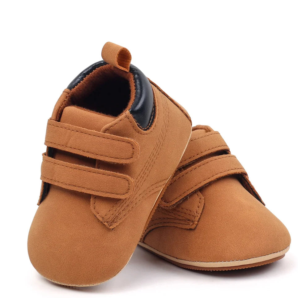 Timberland-style orange baby boots