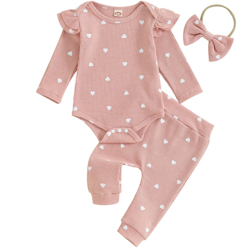 Baby romper and leggings pink set