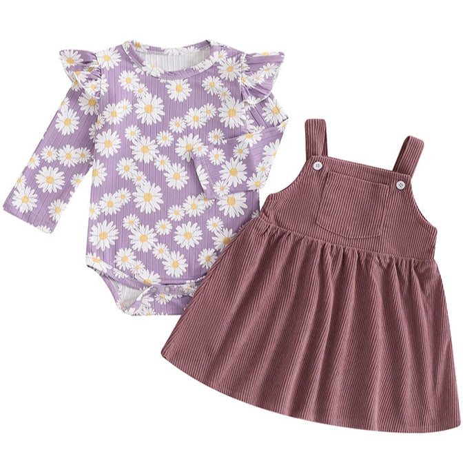 Floral romper and dress baby outfit