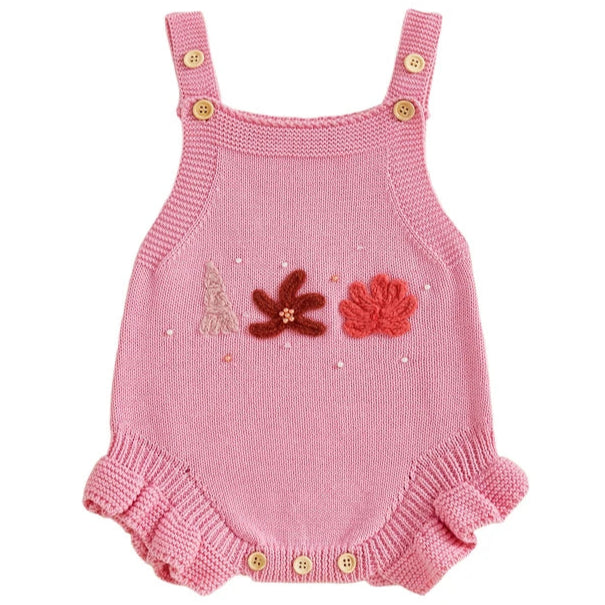 Little Eedie pink knitted baby girl romper Australia