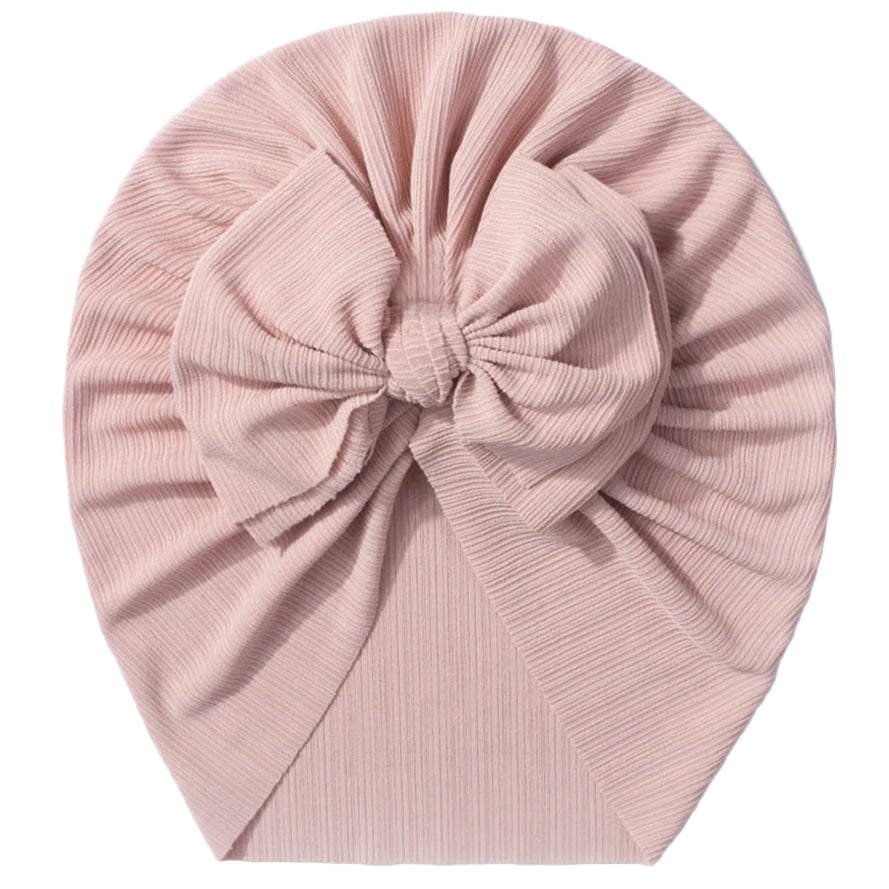 Baby girl pink headwrap with bow