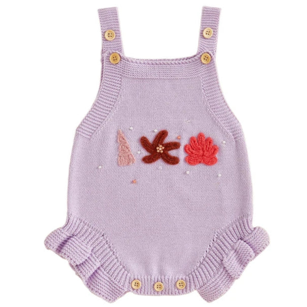 Little Eedie purple knitted baby romper Australia