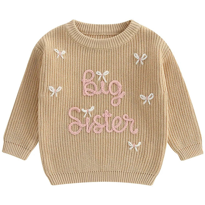 Little Eedie beige Big Sister sweater