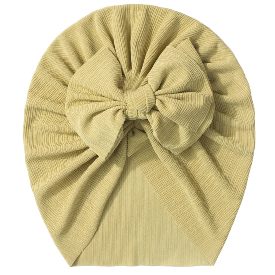 Yellow bow turban for baby girl